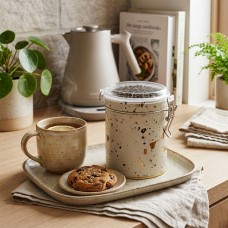 Ємність для зберігання Terrazzо, бежевий, 9*11 см, кругла
